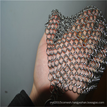 China Cheap 304 stainless steel chainmail scrubber